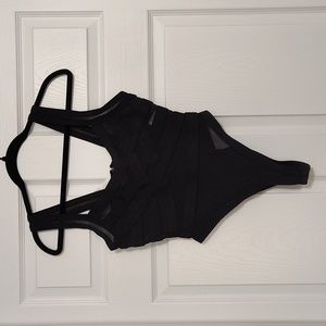 NWT AKIRA Sleeveless Black Bandage Mesh Bodysuit